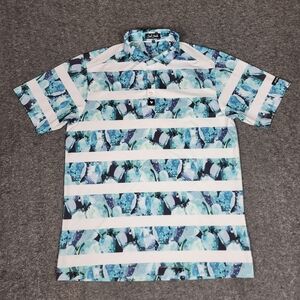 Bad Birdie Golf Polo Shirt Men’s Large Blue White Camo Stretch Performance